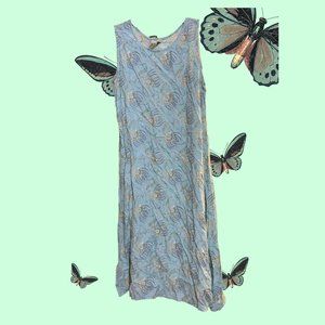 Gorgeous below knee light blue patterned dress